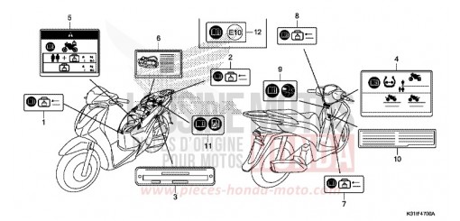 ETIQUETTE DE PRECAUTIONS SH125ADE de 2014